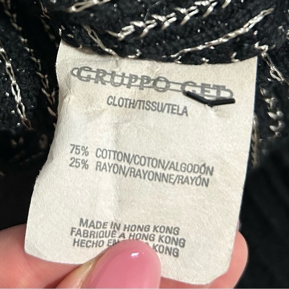 Black and Light Gold Striped Knit Polo Shirt - Picture 2 of 2